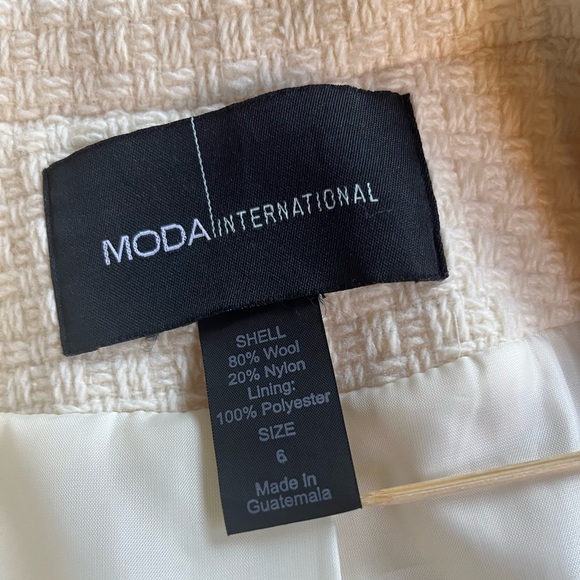 MODA International Women's Coat Winter White Size 6 - Picture 14 of 17